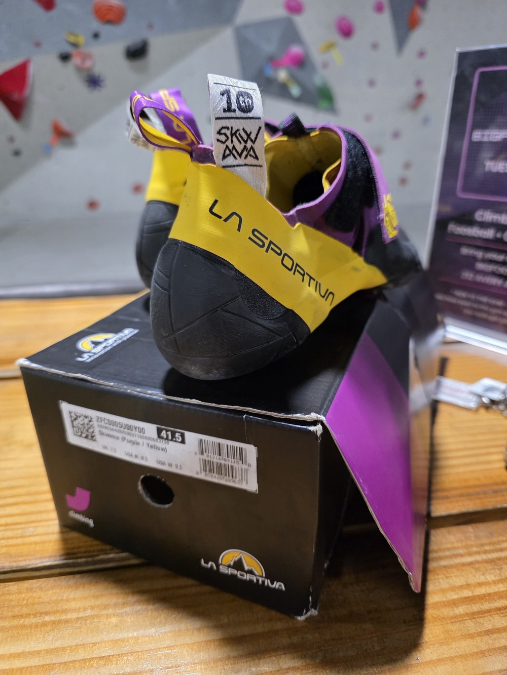 La Sportiva Women's Climbing Shoes in Yellow and Purple